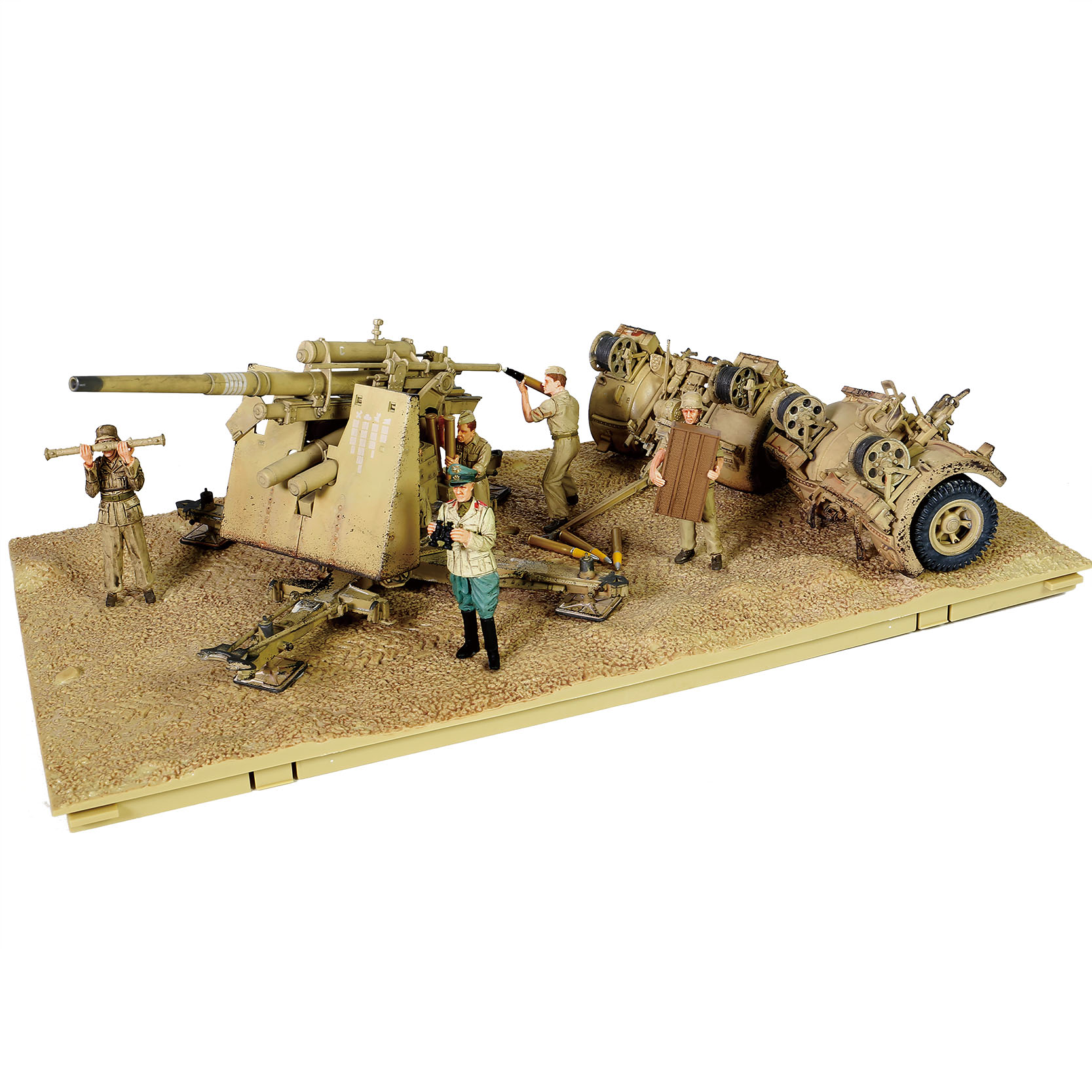 FOV-801008B 德军88毫米高射炮，Flak 36型基座配Flak 18型一体式炮管（包括七个沙漠服饰士兵公仔 & 隆美尔将军）